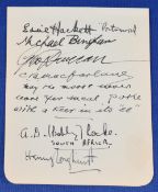 Pre WW2 Golfing signatures to include Eddie Hackett (Golf Course Architect), Michael Bingham (Golf