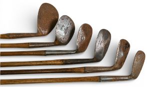 6x Niblicks and Mashie Niblicks incl Dandy MN, Anderson of St Andrews diamond backed mashie niblick,