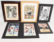 Signed sporting stars photographs, some framed to include Sachin Tendulkar, Alan Shearer, Ian