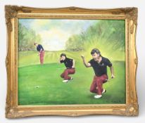 1991 Ian Woosnam Master Champion Golf acrylic, painted by Frank Paddock (a Shropshire artist) on