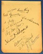 Pre WW2 Golfing signatures to include Eric Green, Sam King, Bill Young, Adam Jolly, Ernest