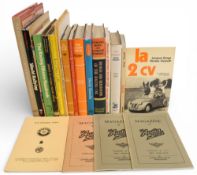 A collection of Motoring hardcover and paperback books and publications to include LA 2 CV 1977