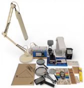 Stamp Collectors Tools: to include Stanley Gibbons ultraviolet lamp, Handy Ready HD, Detectamark
