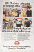 2x c1980s original British Rail Posters to include ‘249 Stations take a lot of looking after’ and ‘