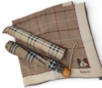 Burberrys Woman’s Umbrella, collapsible with sleeve, comes with a Burberrys silk scarf