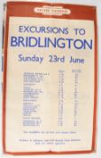 3x original British Rail Posters and a London Bus Route poster to include a c1980s Excursions to