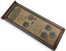 Original wooden Theatre Price Sign: matinees daily prices, stalls, children’s prices and evening