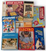 Vintage Games: MB Games Stay Alive, Junior Scrabble, Invicta number Mastermind, Playmobil 3486, Galt