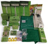 Vintage Subbuteo Accessories: most are boxed examples - pitch, fences, goals, spectators, refs,
