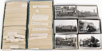 Approximately 1800 mainly black and white privately taken railway/train photographs, all in