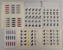 145x 1st Class Stamps Royal Mail Dinosaurs British, auto legends, butterfly sheets of 25 stamps,