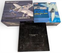 3x Diecast Model Aeroplane Models: Dragon Boeing F-15E 1:72, Eagle international Mustang III 1:48,