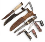 Vintage Penknives and Bowie Knives - to include advertising penknife’s, one of the bowie knives