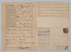 WWII The Holocaust Mauthausen Concentration Camp Letter and Cover, letter home to wife and family
