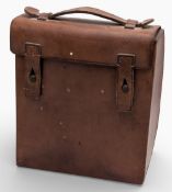 WW2 German officer's leather medical case, with sections, 19cm x 20cm