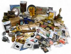 Large mixed lot of collectables to include Advertising Bottles, Lighters, Lee Deluxe British 303 Die