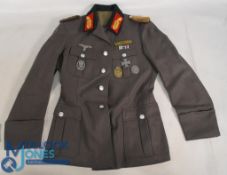 WW2 German Re-enactors Officers Tunic - Lt General, complete with medals and badge
