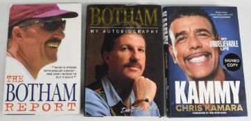 3x signed Books to include The Botham Report signed by Ian Botham, Botham My Autobiography signed by