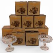 11x Royal Doulton Webb Corbet Glass Crystal Comports 3412, all boxed in good condition (two boxes)
