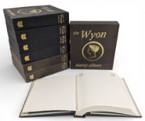 7x unused empty Stanley Gibbons Wyon Stamp Albums, all with paper inserts, and in slip cases. Good