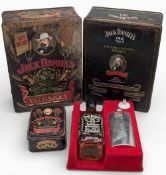 Jack Daniels Bicentennial Whiskey Collection, two Old No.7 70cl with shot glasses in tins, 2x 5cl