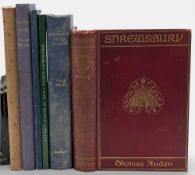 Period Shrewsbury School Registers and Roll of Service Books, plus a Shrewsbury Local History book
