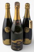 3x Bottles of Vintage Champagne and Brut - 1969 Rene Brisset, two x 1980 Leclerc Briant