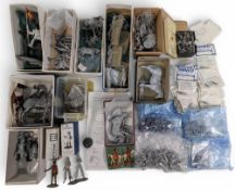 Collection of white metal Kits figures, parts: with noted items of Piper Craft horseback figure, J