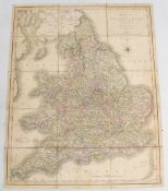 1840 Map of England and Wales, 3rd edition corrected to 1818, good-fair condition for age with