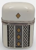 Wedgwood, silver mounted Playing Card Case, decorated with card suit motifs. Height: 8cm with