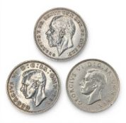 3x silver Crown a George V 1935, 2x George VI 1937 crown, in good condition, #84.5 g