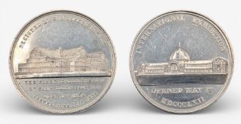 1854 Antique Crytal Palace Medal Token Sir Joseph Paton Designer, plus 1862 All Nations