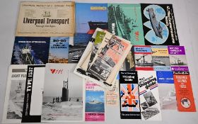 Collection of Vintage Shipping Publicity Publications, cards posters with examples of Liverpool