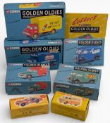 5x Corgi Golden Oldies Diecast boxed set, 06501, 06202, 06201, 19303, 30302, plus 2 Atlas models