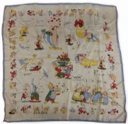 Vintage French Asterix Silk Scarf 1967 - Rhodis Dargaud SA Paris 65cm