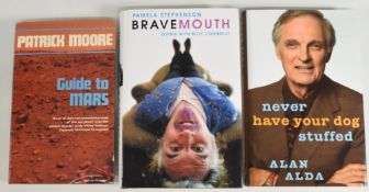 3x signed Books to include Guide to Mars signed by Patrick Moore, Brave Mouth Living with Billy