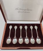 A cased set of silver spoons 