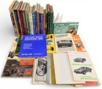 A selection of Motoring themed hardcover and paperback books and publications to include Racing