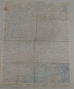 WWII Silk Escape Map AAF - Cloth Map Asiatic Series No.32 & No.33 Central China and French Indo