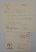 1941 WWII Hitlers Chancellery Kanzlei des Fuhrers Nazi stamped letter head and cover