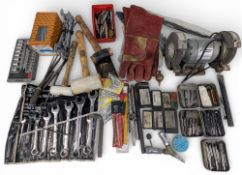 Collection of Engineering Tools and Accessories: with noted items of Hilka 5” bench grinder,