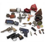 Vintage Lone Star Cap Gun and other playworn toys, to include a Dragnet cap gun, Benbros car,