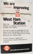 2x original London based British Rail Posters to include a West Ham Station new ticket hall poster