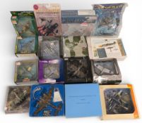 14x Assorted Diecast Areoplane Models: to include Aviation Vickers Valiant Ixo sky Gardians Hawker