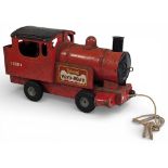 Triang tinplate 'Puff Puff' train, circa 1950s, approx 44 cms in length, red painted livery,