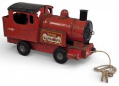 Triang tinplate 'Puff Puff' train, circa 1950s, approx 44 cms in length, red painted livery,