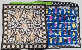 4x Vintage Silk Scarves, all Italian, one made by Balenciaga and one unbranded