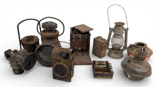 Vintage Carbide & Oil Lamps (for restoration), to include a good cycle Lucas King of the Road
