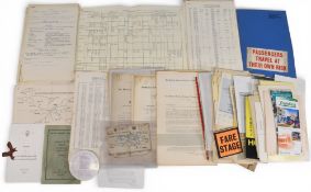 Transport related ephemera to include timetables, maps, stickers, leaflets, fleet lists, booklets,