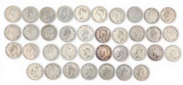 GB 50/50 Silver Half-crown Coin Collection: a large collection of 37 coins, better than scrap,